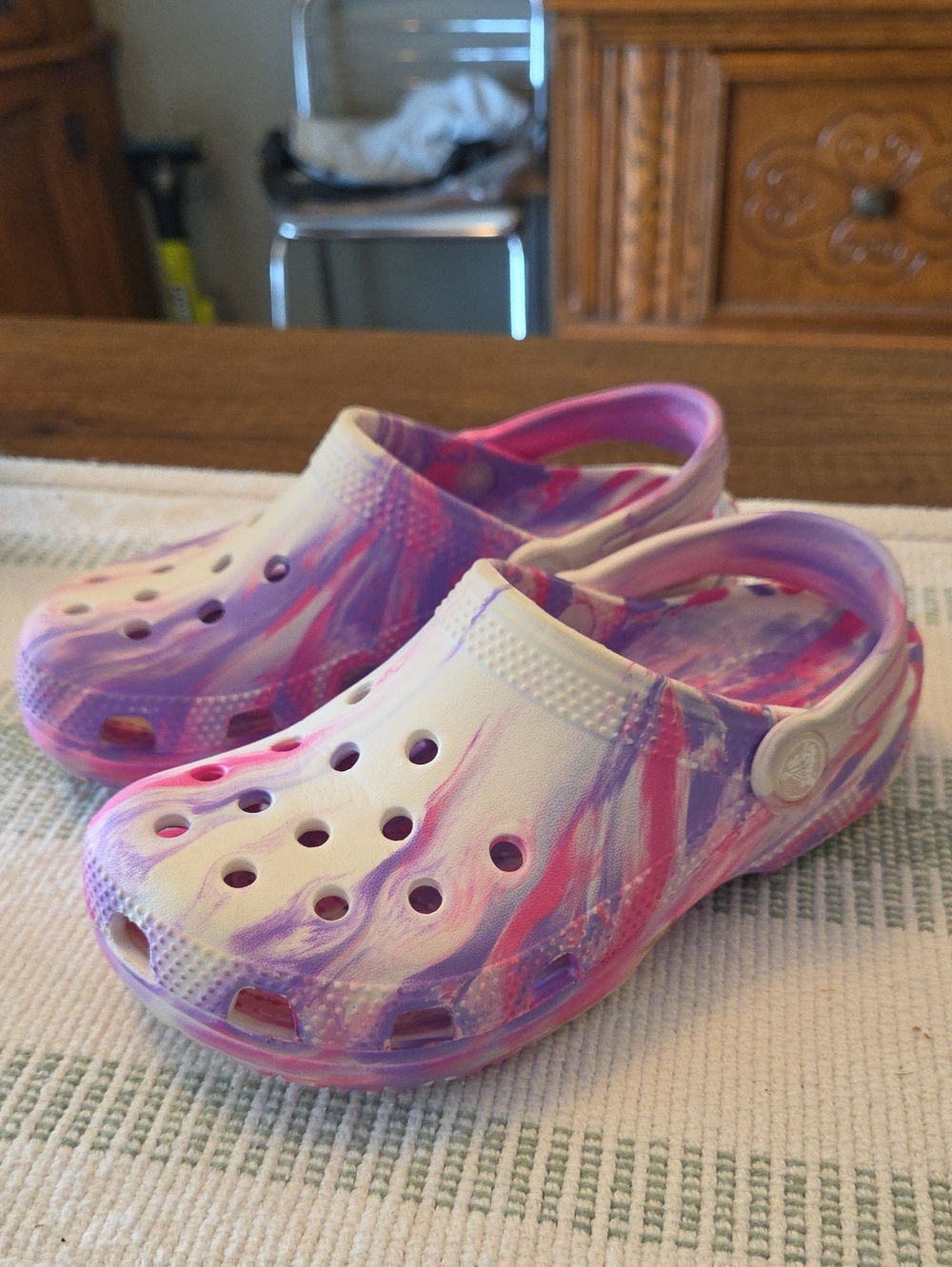 Kids Pink & Purple Tie-Dye Clog Sandals
